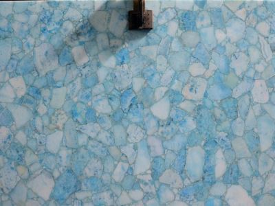 بلیو نیلم کرسٹل نیم قیمتی پتھر سلیب