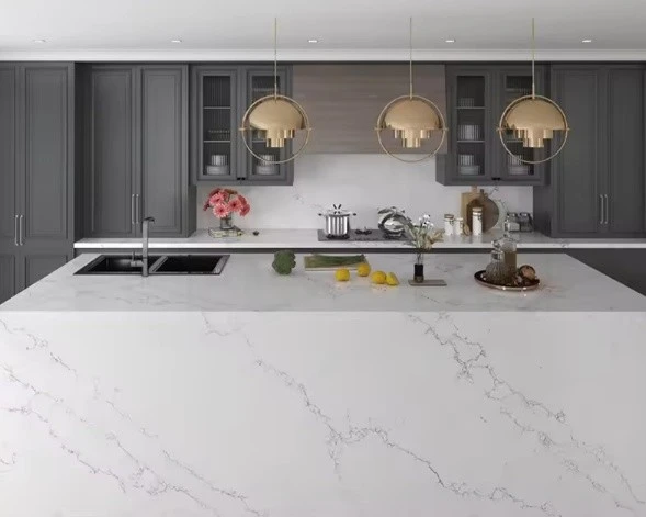 Calacatta White Quartz Slab Stone Countertop Calacatta White Quartz Slab Stone Countertop