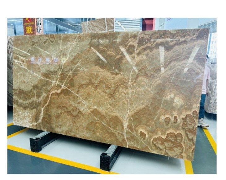 Yellow Orange Onyx Slabs For Bathroom Wall Tiles